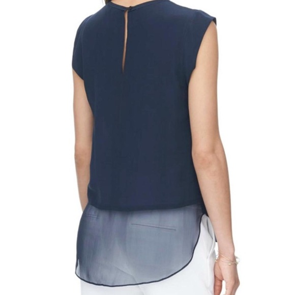 Rebecca Taylor navy silk sleeveless top - Picture 2 of 6